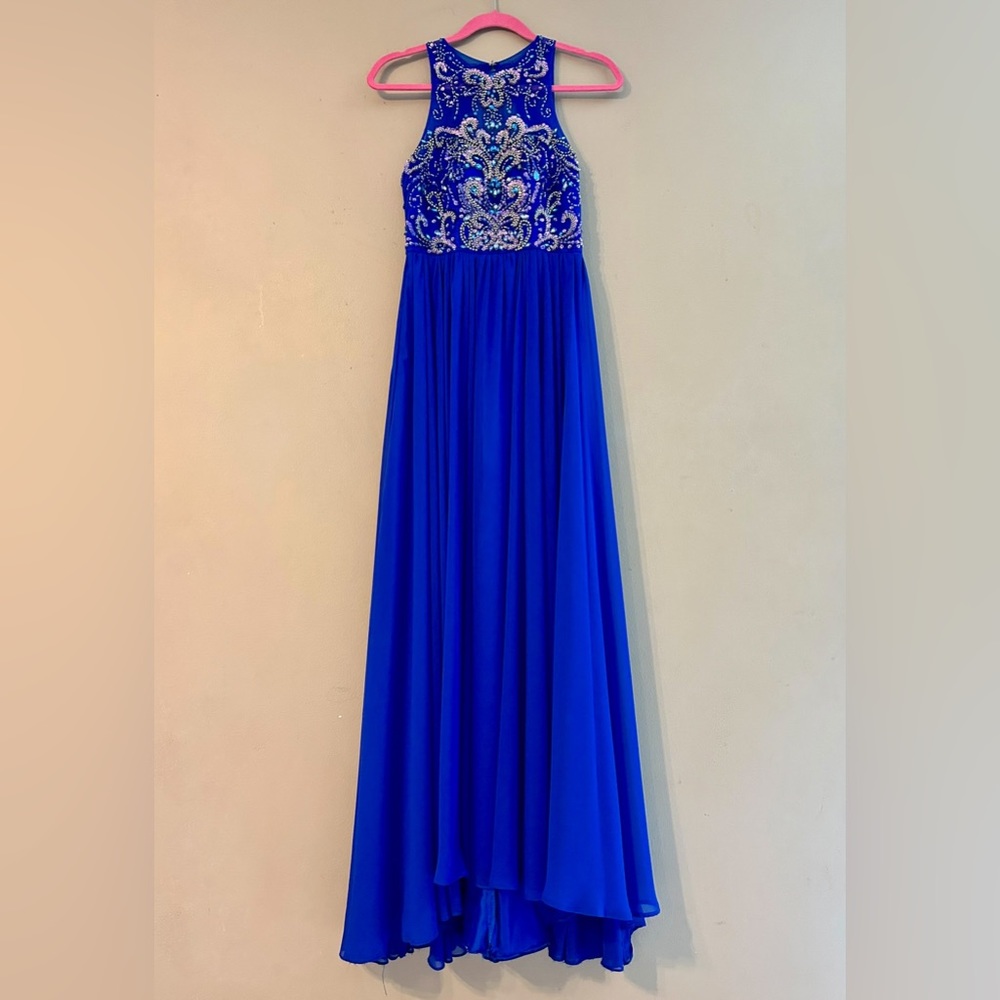 Royal Blue Jeweled Formal Gown, Size XS